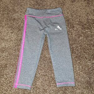Adidas Pink and Gray Striped Baby Girl 12 month Leggings